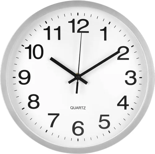 Vista 10 de Reloj de pared de estilo moderno y simple, redondo, de plástico, sin tictac, movimiento de cuarzo, reloj de pared para el hogar, oficina, escuela