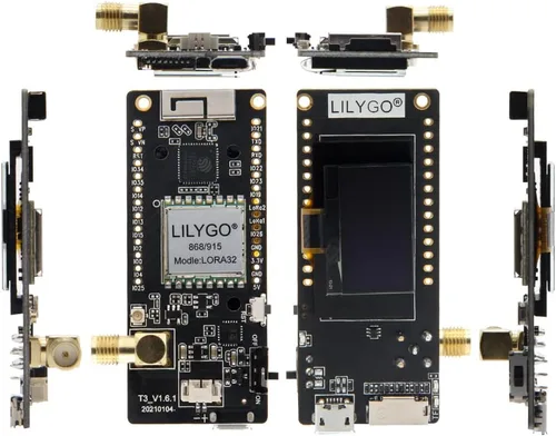 Vista 4 de LILYGO LoRa32 433Mhz ESP32 Placa de Desarrollo OLED 0.96 Pulgadas Tarjeta SD BLE WiFi Módulo TTGO