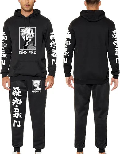 Vista 4 de Vivimeng Sudaderas con capucha y pantalones deportivos de anime para hombre y mujer sudaderas con capucha