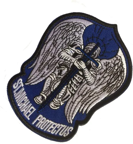 Vista 6 de St. Saint Michael Protect Us - Parche bordado de moral, parches tácticos militares para operador del ejército con cierres de gancho y bucle, 3.54 x