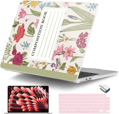 Vista 35 de Funda para MacBook Air de 15 pulgadas M5 M4 M3 M2 Chip 2026 2025 2024 2023 (modelo A3448 A3241 A3114 A2941), carcasa rígida con cubierta de teclado