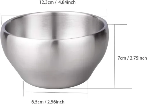 Vista 2 de IMEEA Tazón Aislado para Helado de 15 oz de Pared Doble de Acero Inoxidable SUS304 para Sopa, Cereal, Juego de 2