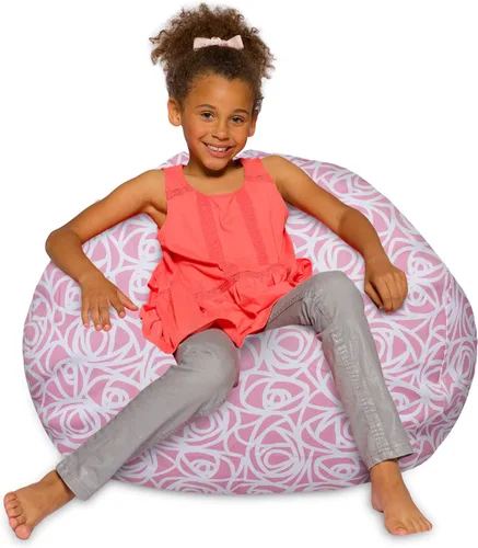 Vista 38 de Posh Creations - Sillón puff para niños, adolescentes y adultos, incluye funda extraíble y lavable a máquina, tamaño mediano de 27 pulgadas, lona
