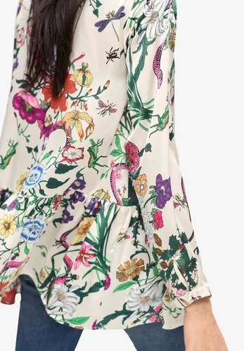 Vista 3 de Ellos Túnica peplum con cuello anudado en talla grande para mujer