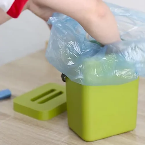 Vista 2 de Contenedor pequeño de compostaje de cocina de 3 litros, contenedor para encimera del hogar con tapa para compostador de basura (A)
