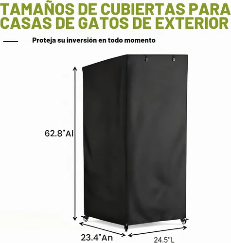 Vista 3 de Funda protectora grande para casa de gatos para exteriores, cubierta protectora contra el polvo, lona impermeable resistente 600D, 100% impermeable