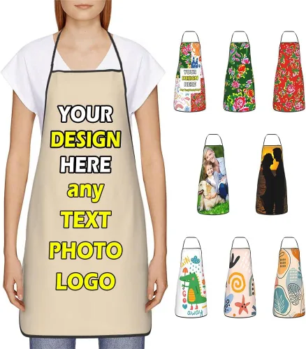Vista 14 de Delantales impermeables personalizados para diseñar tu propia foto logotipo texto para cocinar hornear 28.3 x 20.4 pulgadas