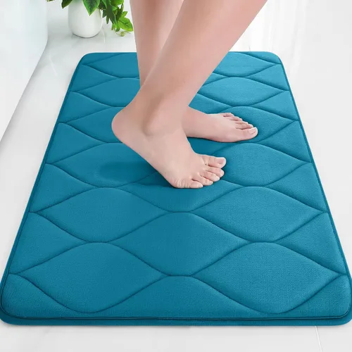 Vista 40 de Colorxy - Alfombra de baño de espuma viscoelástica, ultrasuave y antideslizante, absorbe el agua, lavable a máquina, tapete para suelos de ducha
