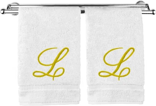 Vista 38 de Toalla de mano con monograma, regalo personalizado, 16 x 30 pulgadas, extra absorbente, 100% algodón turco, acabado de rizo suave, para baño, cocina