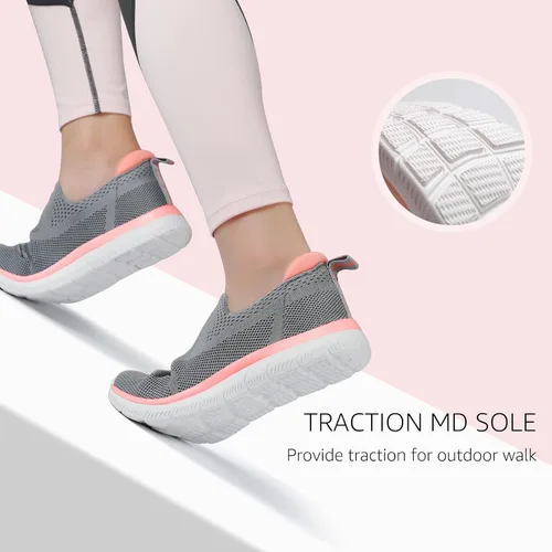 Vista 6 de STQ Tenis sin cordones para mujer, ligeros, cómodos y transpirables de malla