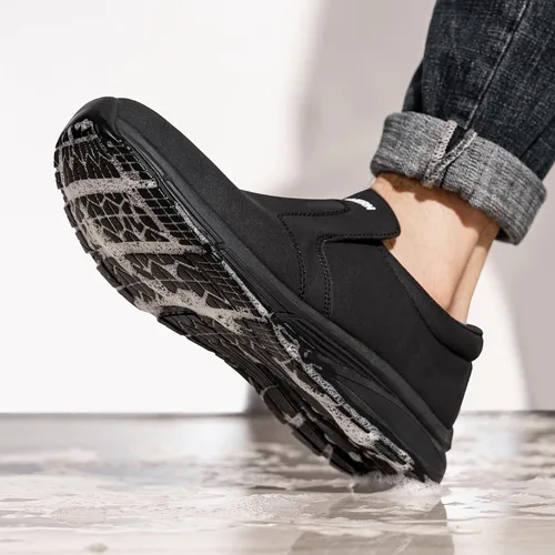 Vista 6 de LARN SAFETY Zapatos antideslizantes para hombre, para servicio de alimentos, zapatos de trabajo, impermeables, antideslizantes, para cocina