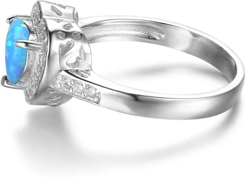 Vista 3 de Ai.Moichien Anillos de compromiso para mujer, chapados en plata, exquisitos y elegantes anillos de compromiso