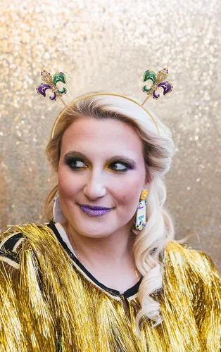 Vista 12 de MOLOCH Diadema de Navidad con lazo de Navidad, diadema de borla roja y verde, diadema de carnaval, disfraz de Navidad, accesorios para el cabello