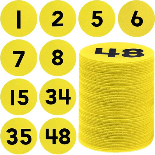 Vista 14 de Ireer 48 puntos marcadores de alfombra, puntos de alfombra con número 1-48, puntos de alineación para alfombra, suministros de decoración de puntos
