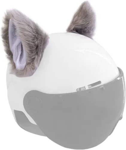 Vista 5 de Orejas de gato para casco, orejas de felpa, accesorio adhesivo para casco para bicicleta, motocicleta, superficies lisas, decoración de cascos