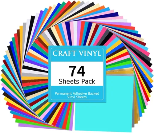 Vista 9 de Lya Vinyl Paquete de 14 vinilos permanentes brillantes, láminas de vinilo autoadhesivas para máquina de corte, hojas permanentes para exteriores 14