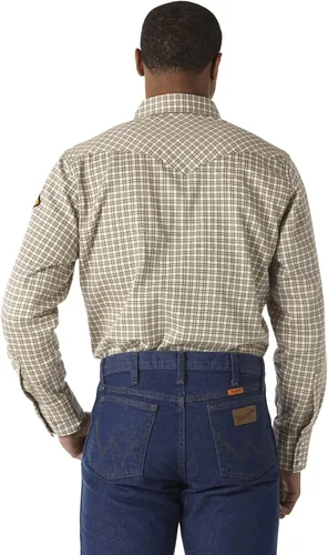 Vista 2 de Wrangler Riggs Workwear - Camisa de manga larga occidental con dos bolsillos a presión para hombre