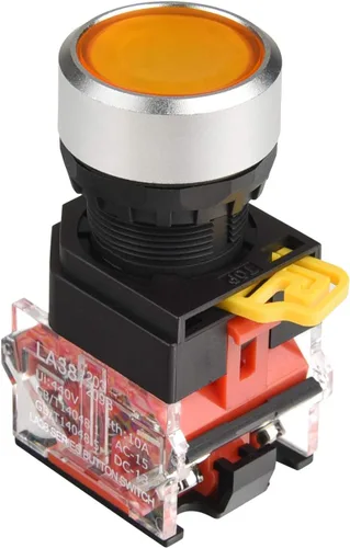 Vista 8 de APIELE Interruptor de botón momentáneo de 22MM 1NO 1NC Cabeza de metal LA36A-11BN-BLK (negro)