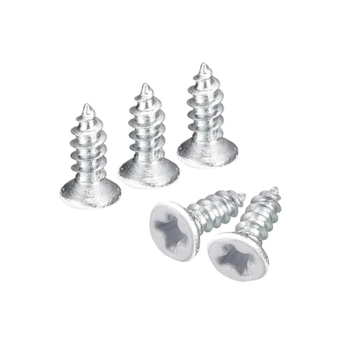 Vista 33 de uxcell Tornillos blancos ST2x4mm Tornillos autorroscantes, 100 tornillos Phillips de cabeza plana para madera para carpintería