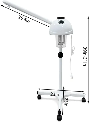 Vista 7 de Vaporizador facial profesional con función de ozono caliente, ideal para esteticistas y profesionales de la belleza, para uso en casa o en el salón