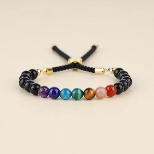 Vista 4 de COAI - Pulsera para mujer con piedras semipreciosas, 7 chakras