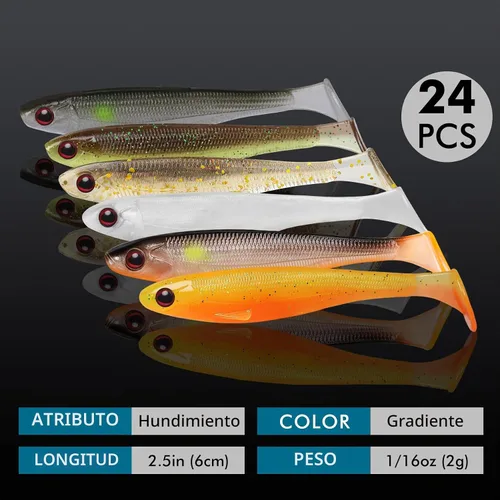 Vista 2 de TRUSCEND Shadtale Easy Catch Soft Fishing Lures, Unique Vibration and Action for Various Rigs, Paddle Tail Swimbaits Trailer for Bass, Trout