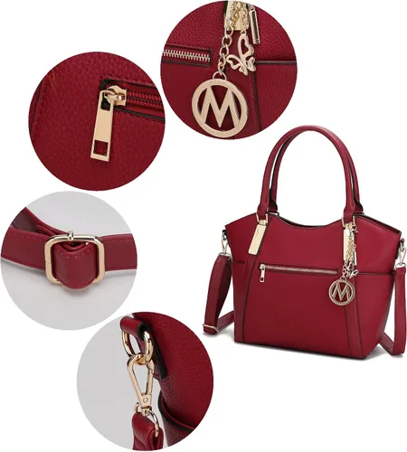 Vista 6 de MKF - Bolsa de mano para mujer Bolsa de cuero sintético con asa superior bolso para mujeres
