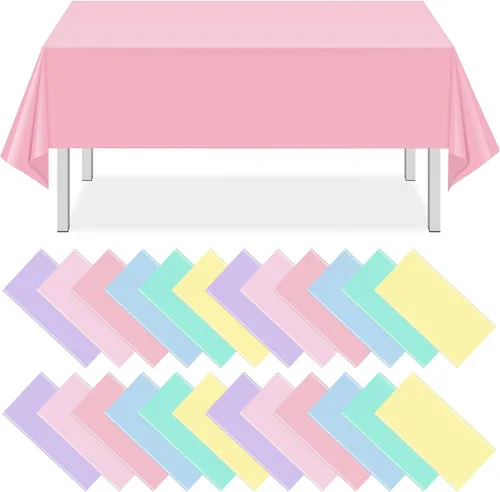 Vista 14 de MASHAN 6Pack de manteles para revelación de género, manteles desechables de plástico rosa y azul, fundas de mesa rectangulares para decoración