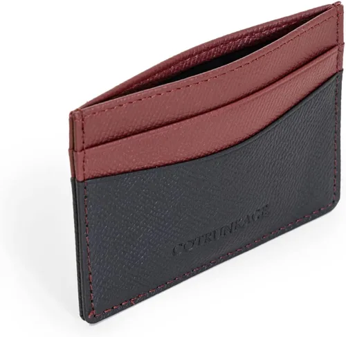 Vista 3 de COTRUNKAGE Cartera delgada de piel para tarjetas de crédito para mujer, Burgundy, Minimalista