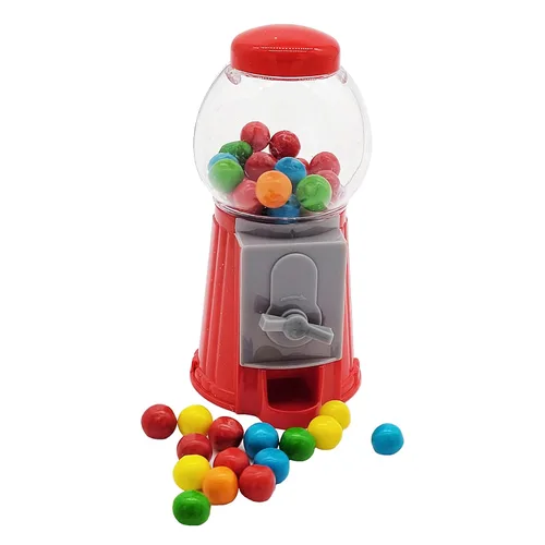 Vista 2 de Paquete de 2 mini máquina de chicles de 5 pulgadas sin dispensador de goma de mascar de plástico para caramelo, máquina expendedora de caramelos