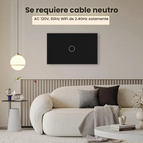 Vista 2 de Interruptor inteligente, requiere cable neutro, control
