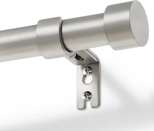 Vista 14 de Zeerobee Barras de cortina para ventanas de 16 a 24, barra de cortina negra, ajustable de 1 pulgada resistente para exteriores e interiores, poste