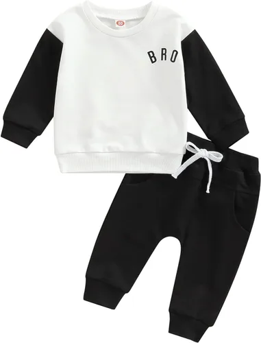 Vista 161 de Ropa de bebé niño 3 6 9 12 18 24M 3T Conjunto de pantalones con capucha patchwork sudadera con capucha pantalones de rayas traje de otoño invierno