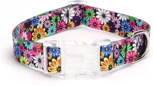 Vista 20 de Serijoars Collar de perro para cachorros con estampado floral para perros pequeños, medianos y grandes, con hebilla de liberación rápida para niñas