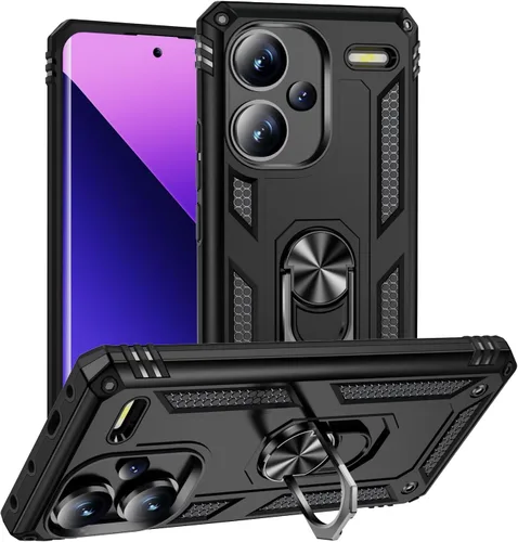 Vista 36 de Funda para Xiaomi POCO X3 NFC /X3 Pro con protector de pantalla, armadura de protección militar híbrida resistente a prueba de golpes, funda Negro