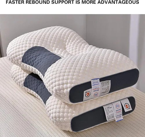 Vista 2 de Almohadas para dormir de lado, almohada de protección de vértebra cervical, almohada de cama de altura ajustable para dolor de cuello, almohada
