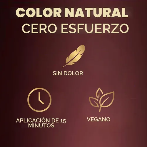 Vista 3 de Kit de tinte temporal profesional de henna con cepillo extra, marrón cobre