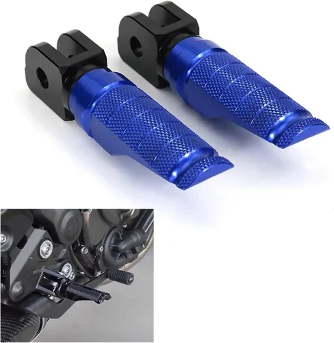Vista 6 de Reposapiés delantero para motocicleta compatible con MT-07 MT07 Tracer MT-09 Niken XSR700 XJ6 FJR1300 FZ6 Fazer Pedales de aluminio (Color negro)