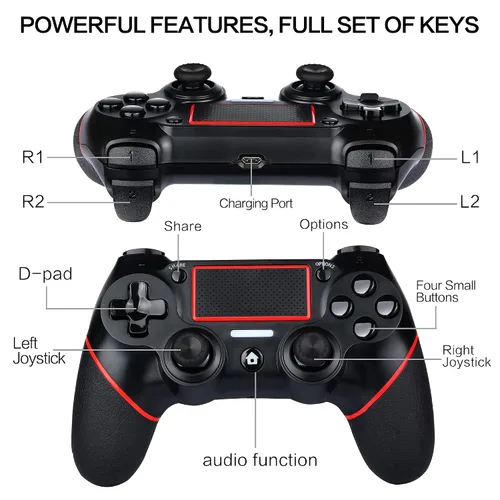 Vista 3 de Railay Controlador de juegos inalámbrico compatible con consola PS-4