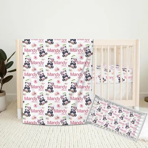 Vista 10 de Juego de cama personalizado para bebé, ropa de cama de cuna con nombre personalizado, juego de 2 piezas con edredón y sábanas bajeras Construcción