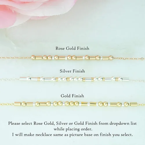 Vista 2 de Happy Golden Birthday Morse Code Necklace Gift Friend Bestie Christmas Gift