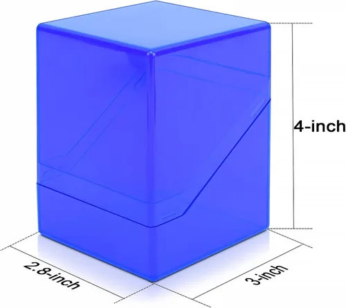 Vista 7 de KKU Paquete de 4 estuches para tarjetas, cajas de almacenamiento de tarjetas coleccionables, fundas acrílicas para tarjetas, caja de almacenamiento