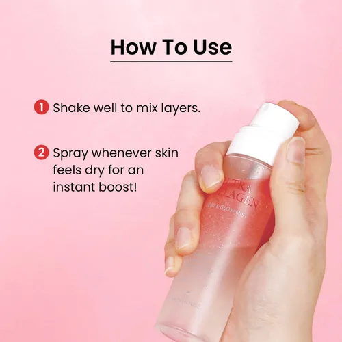 Vista 9 de Ampolla facial Ultra Collagen Ampolla para piel húmeda y radiante – Spray hidratante coreano para el cuidado de la piel con niacinamida y retinol