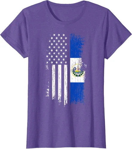 Vista 27 de Camiseta de la bandera de Estados Unidos salvadoreño - Camiseta de El Salvador USA