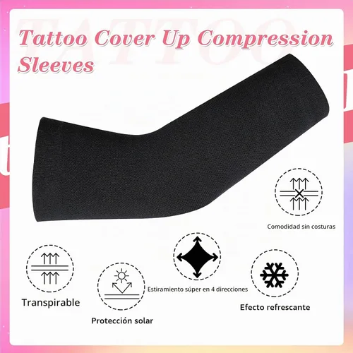 Vista 3 de Neer 3 pares de mangas de compresión para tatuaje de antebrazo