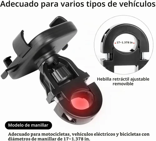 Vista 3 de Soporte para teléfono de motocicleta, soporte para teléfono de bicicleta, soporte para teléfono celular para manillar de bicicleta, soporte
