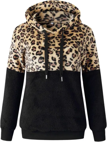 Vista 3 de Sudadera con capucha de teñido anudado para mujer casual manga larga estampada con cordón con bolsillo Negro