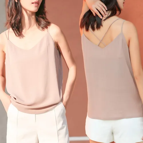 Vista 4 de Van Royal Camisola para mujer, con cuello en V, elegante, de gasa, para mujer