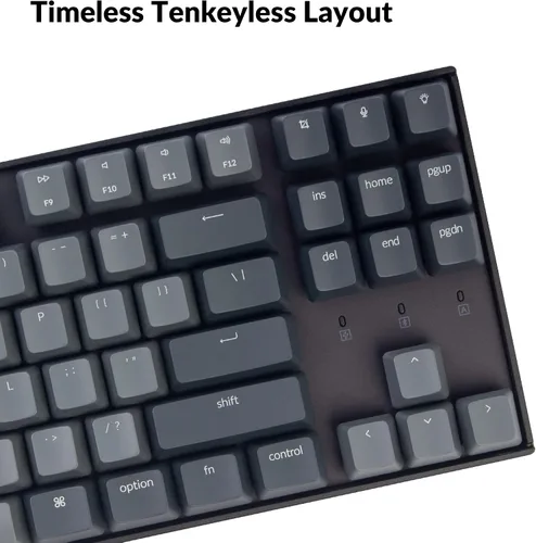 Vista 5 de Keychron Teclado mecánico inalámbrico K8 de 87 teclas sin llave intercambiable en caliente, multitarea, cable tipo C, retroiluminación LED blanca