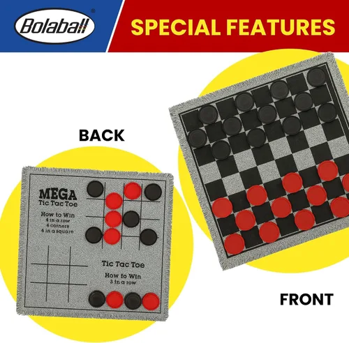 Vista 2 de Bolaball - Juego de mesa gigante 3 en 1, la vieja, damas, ajedrez, reversible, juegos de jardín y patio para adultos, fiesta familiar, para niños